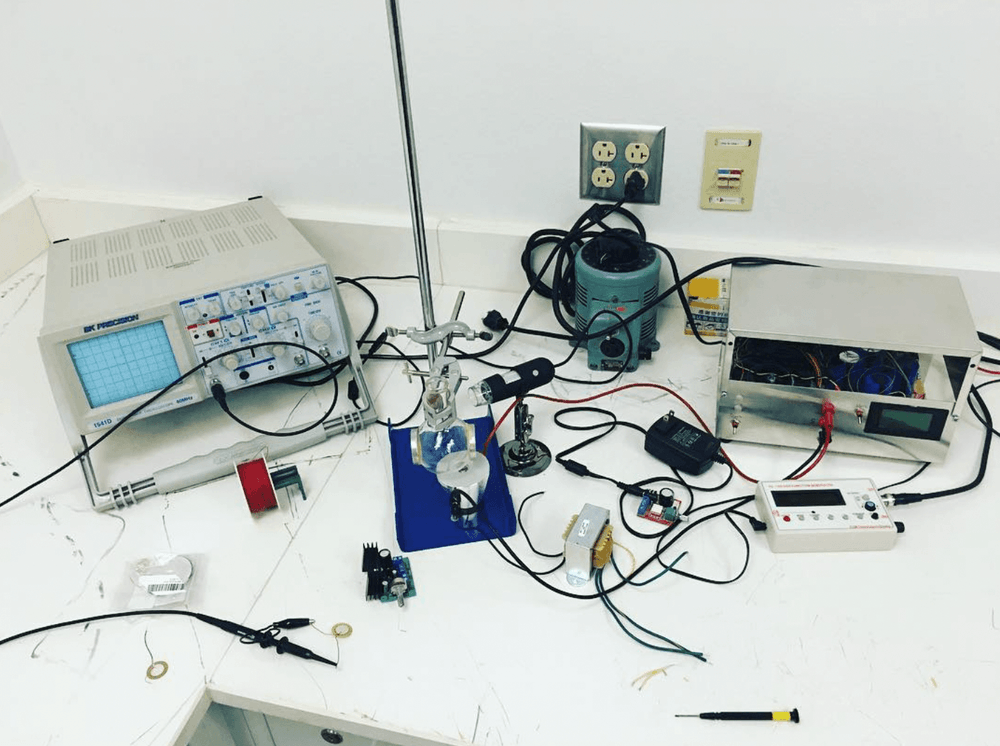 Electronics lab bench setup